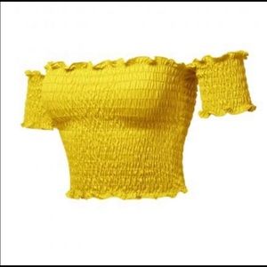 Yellow Off the shoulder shirt